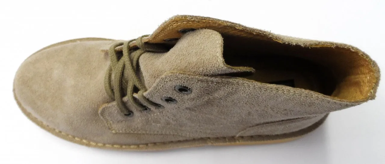 Roamers Beige 5 Eyelet Retro Mod Style Real Suede Desert Boots