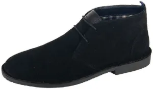 Roamers M965 Black 2 Eyelets Mens Suede Desert Boots