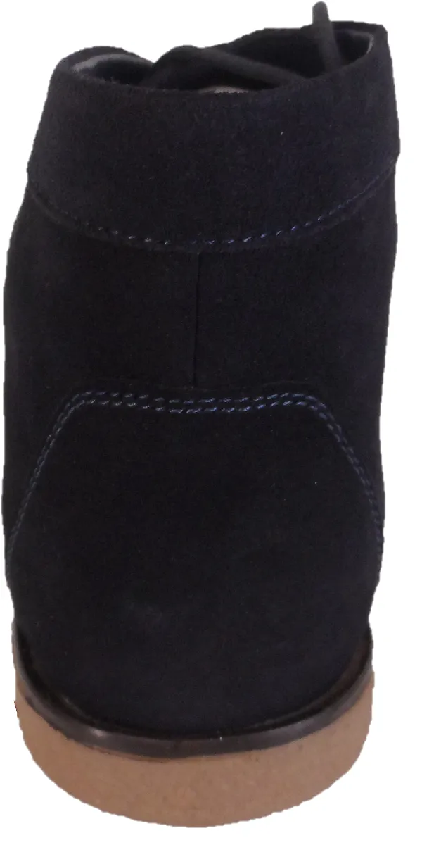 Roamers Mens Retro Navy Walibee Style Real Suede Boots