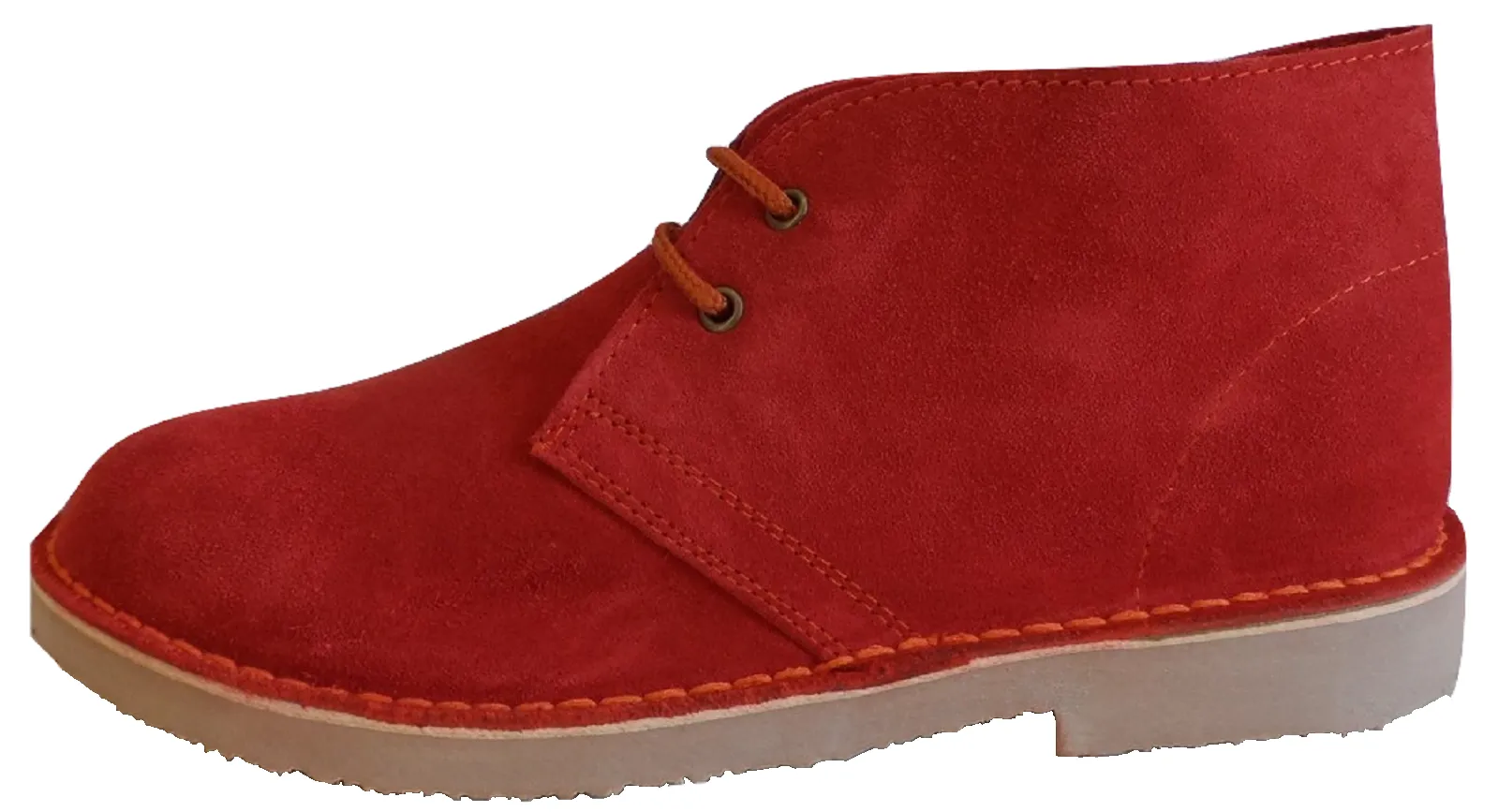 Roamers Red Retro 70s Mod Style Real Suede Desert Boots