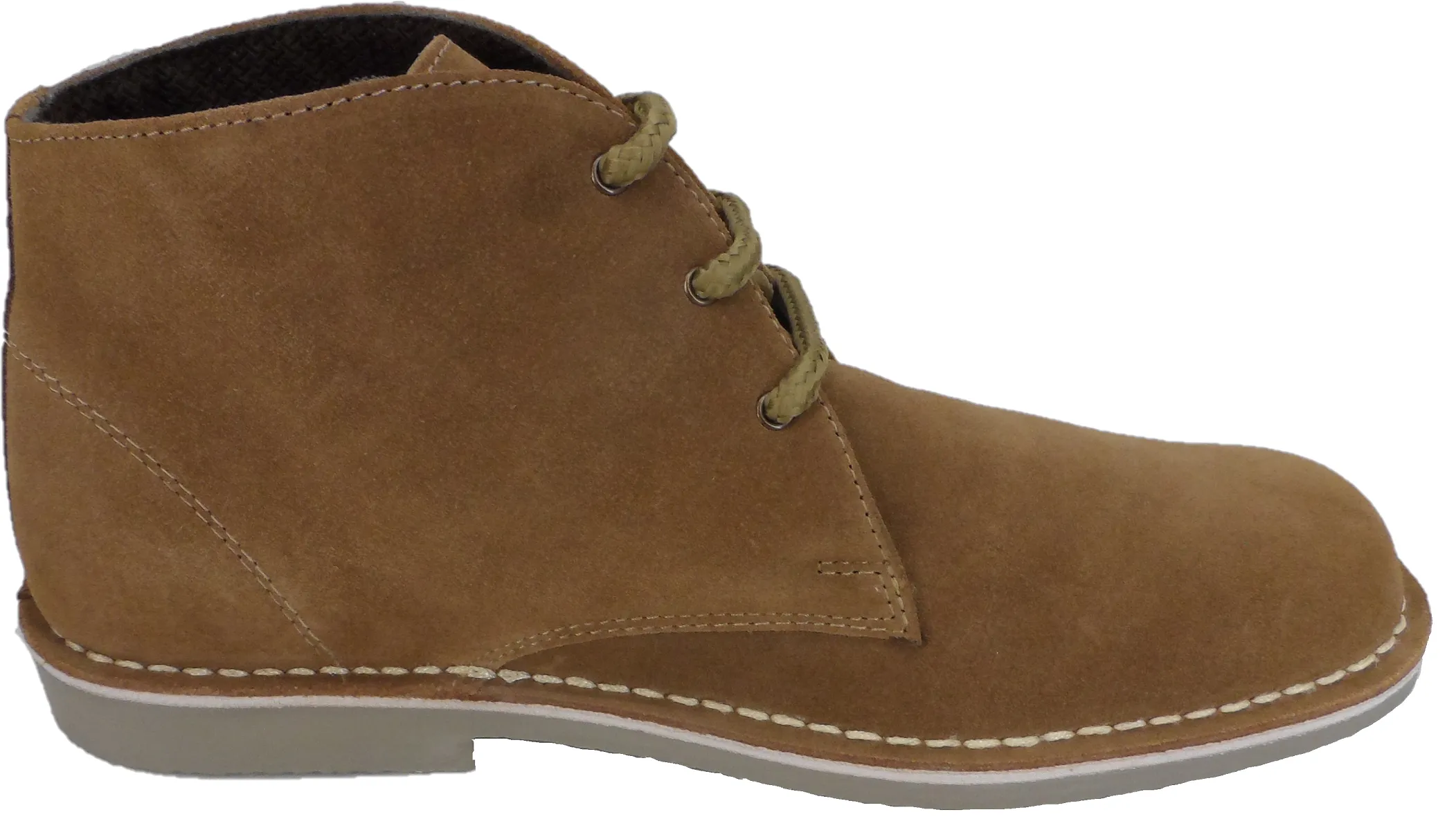 Roamers Sand 3 Eyelet Retro Mod Style Real Suede Desert Boots