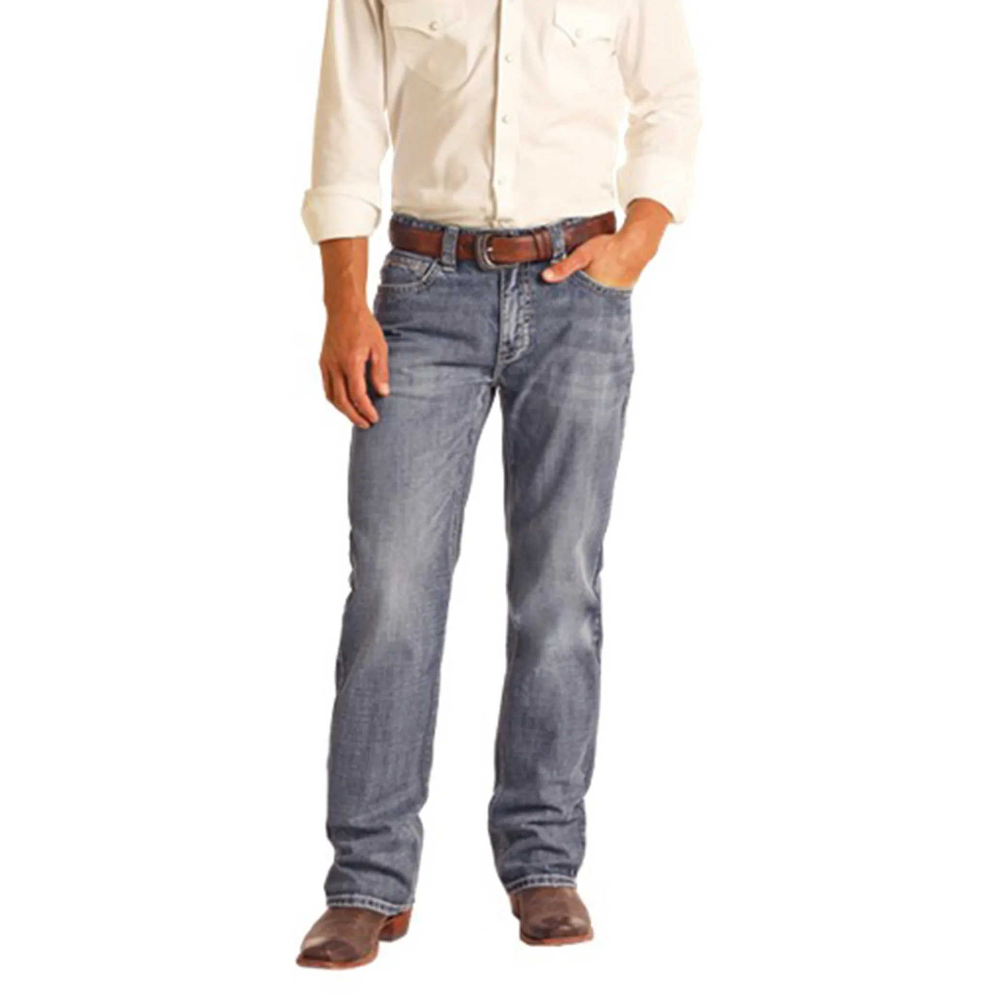Rock & Roll Cowboy Straight Leg Medium Wash Vintage Jeans