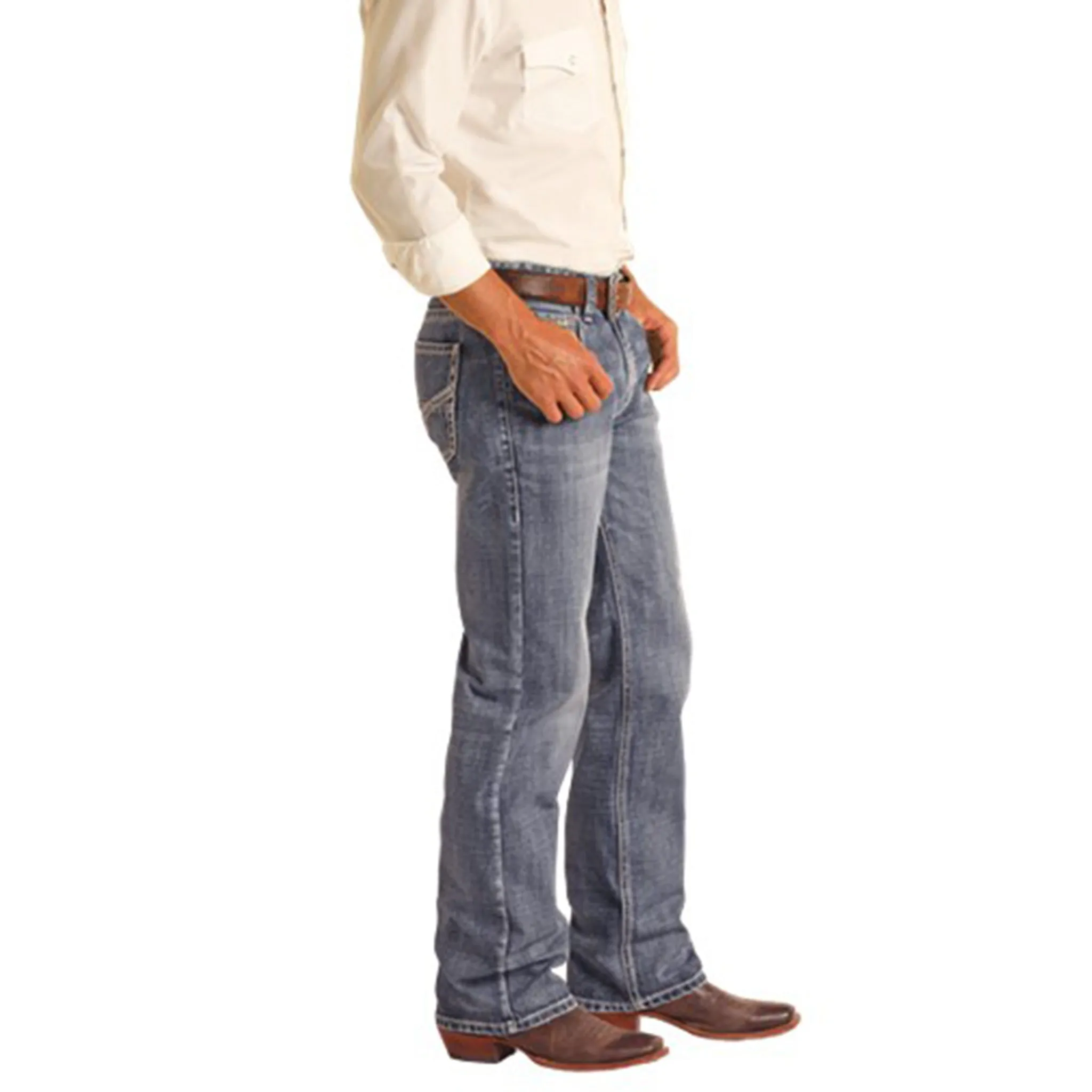 Rock & Roll Cowboy Straight Leg Medium Wash Vintage Jeans