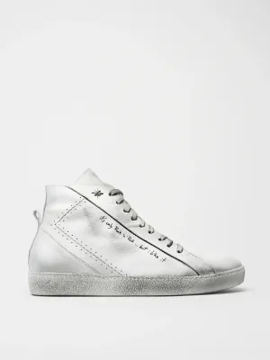 ROCKER SNEAKER HIGHT TOP IN DISTRESSED WHITE