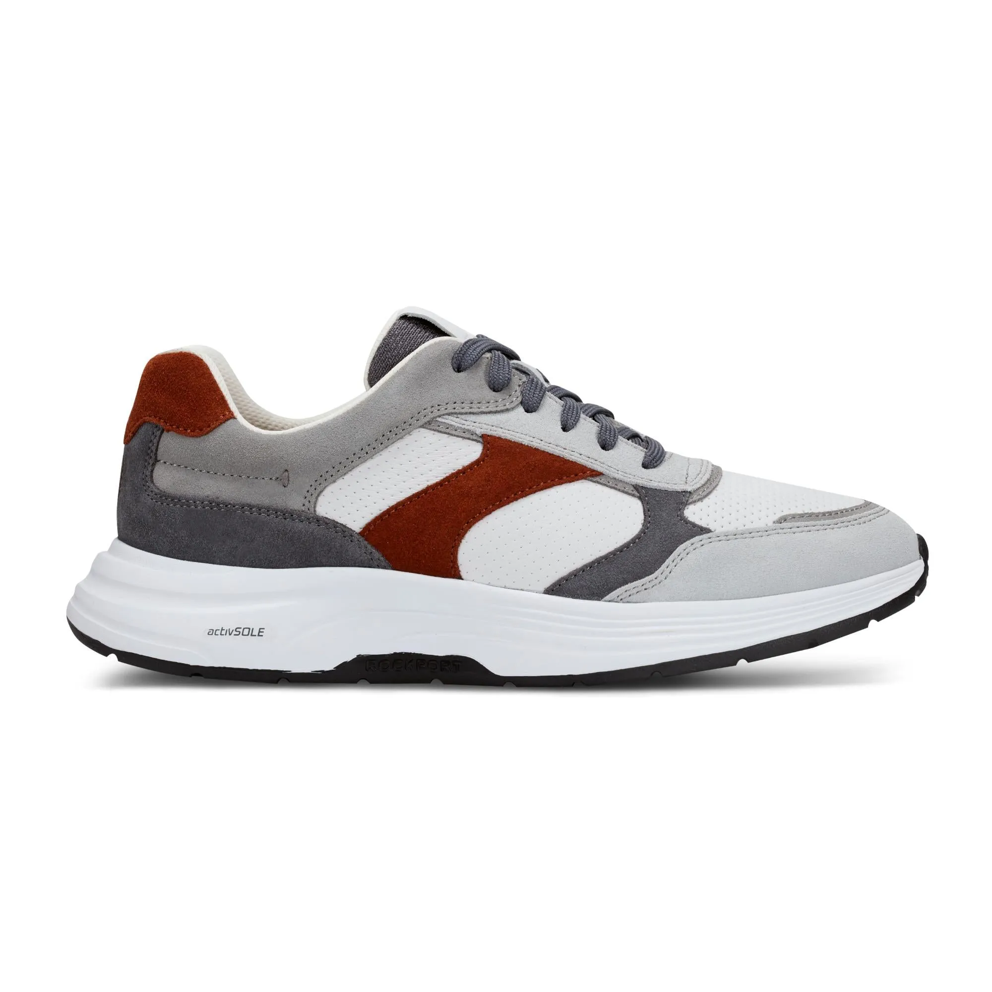Rockport Men  HARRISON2 LACEUP WHITE/GREY/GREY86556/DARK TOFF