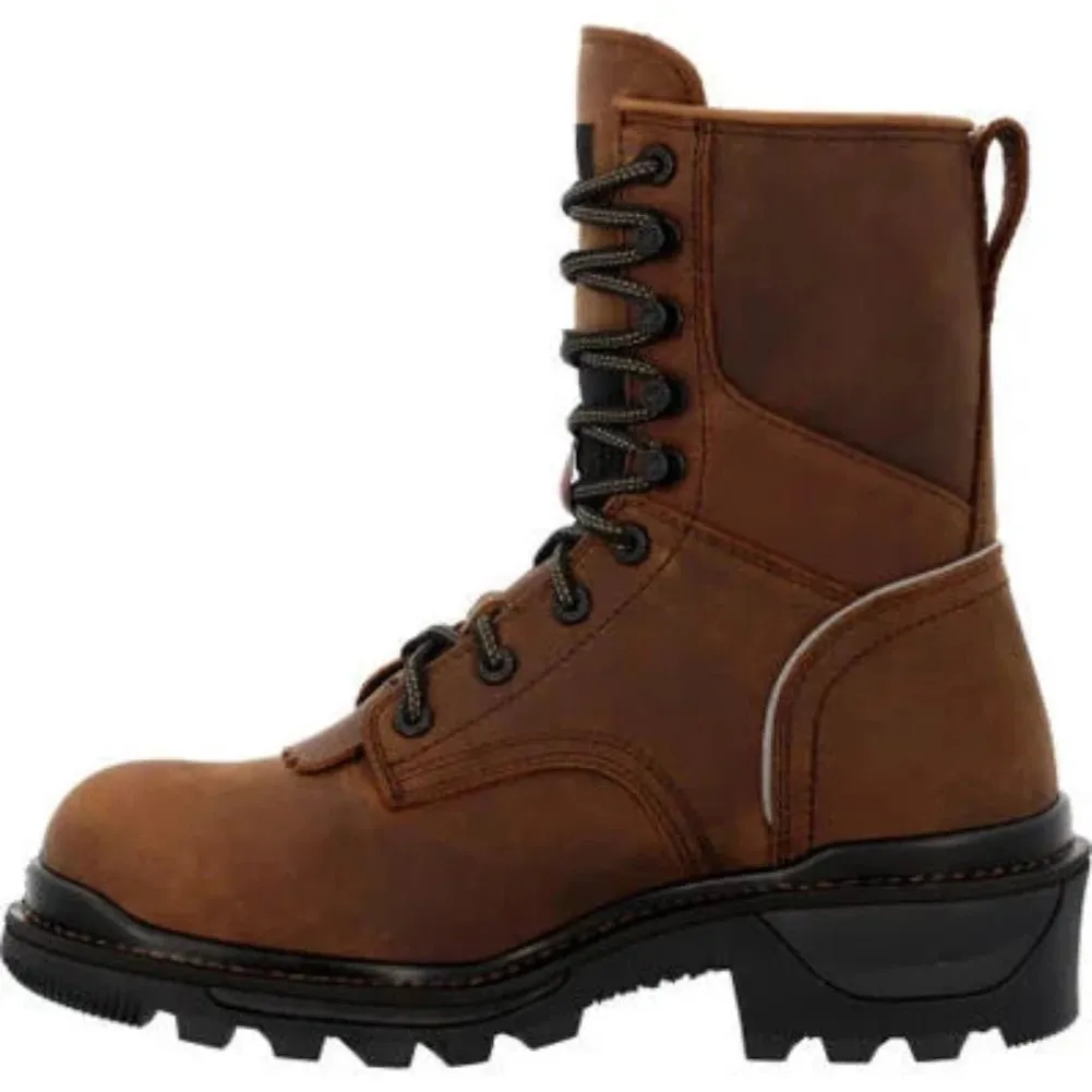 Rocky Rams Horn Men's Logger Composite Toe Work Boots Rkk0477 In Brown