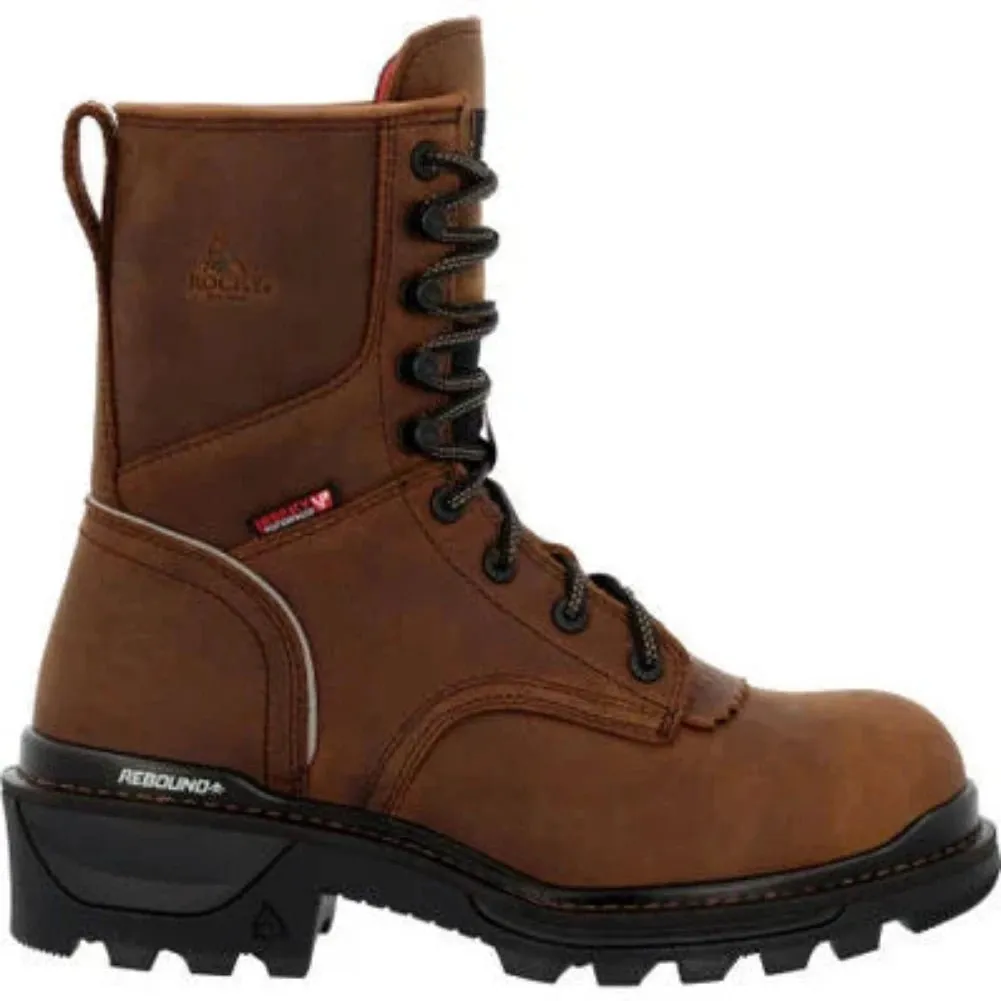 Rocky Rams Horn Men's Logger Composite Toe Work Boots Rkk0477 In Brown
