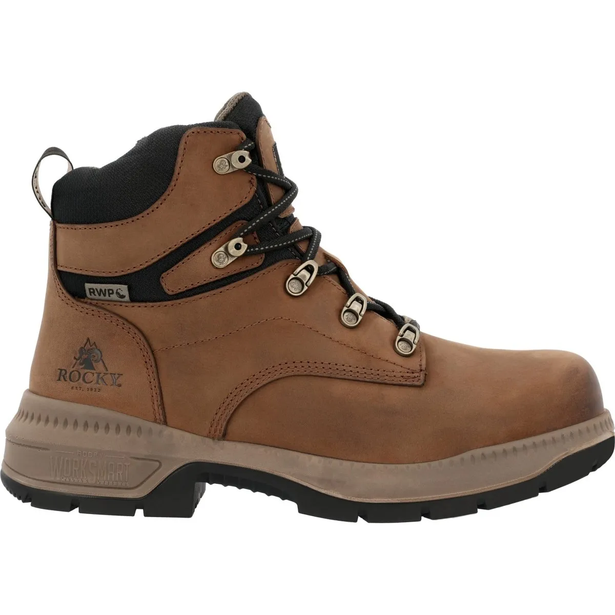 Rocky Worksmart Men's 6” Composite Toe Internal Met Guard Work Boots Rkk0481 In Brown