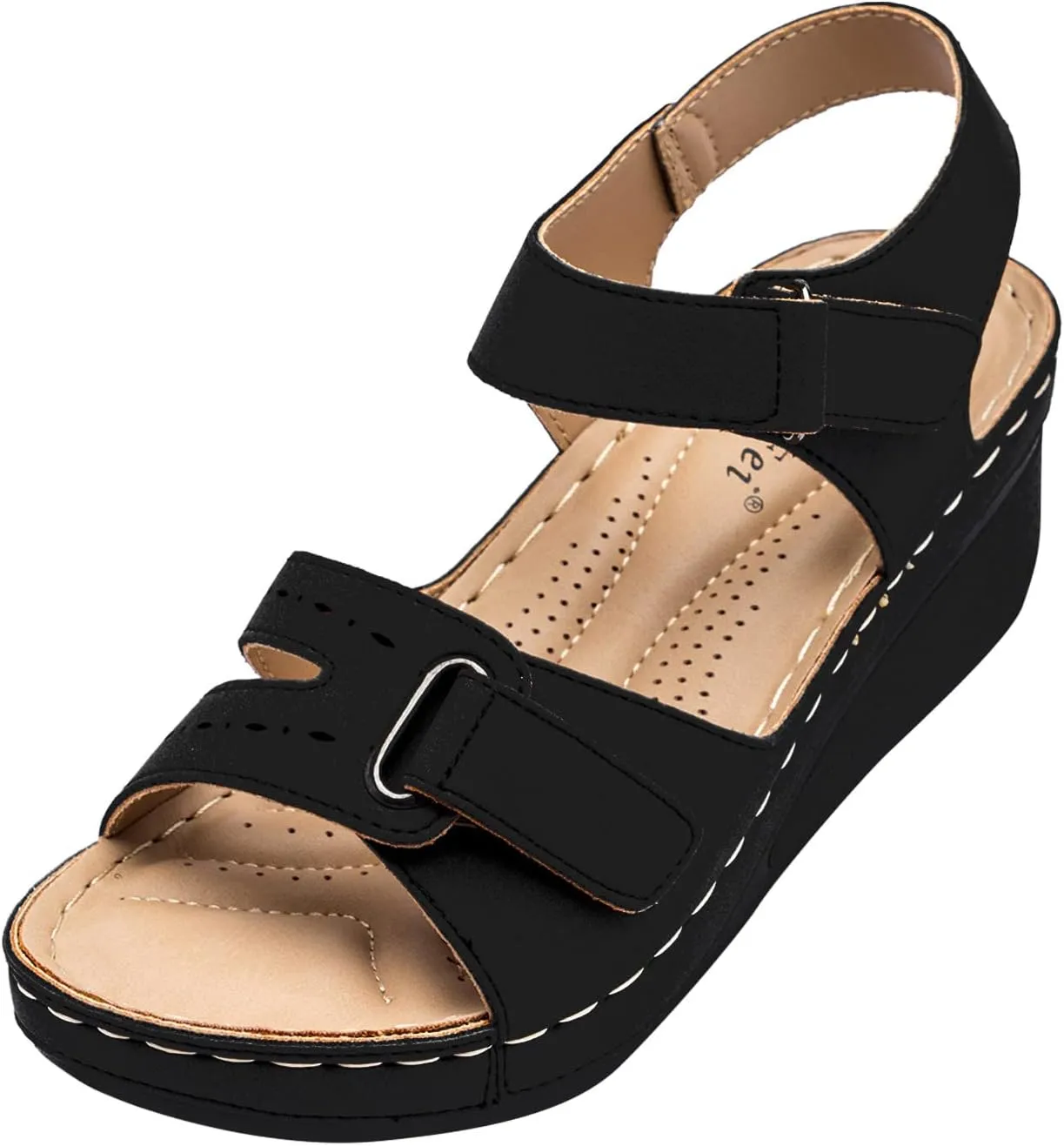 Rvidbe Orthopedic Sandals for Women Comfy Orthotic Sandal Anti-Slip Breathable Arch Support Platform Wedge Sandals Shoes