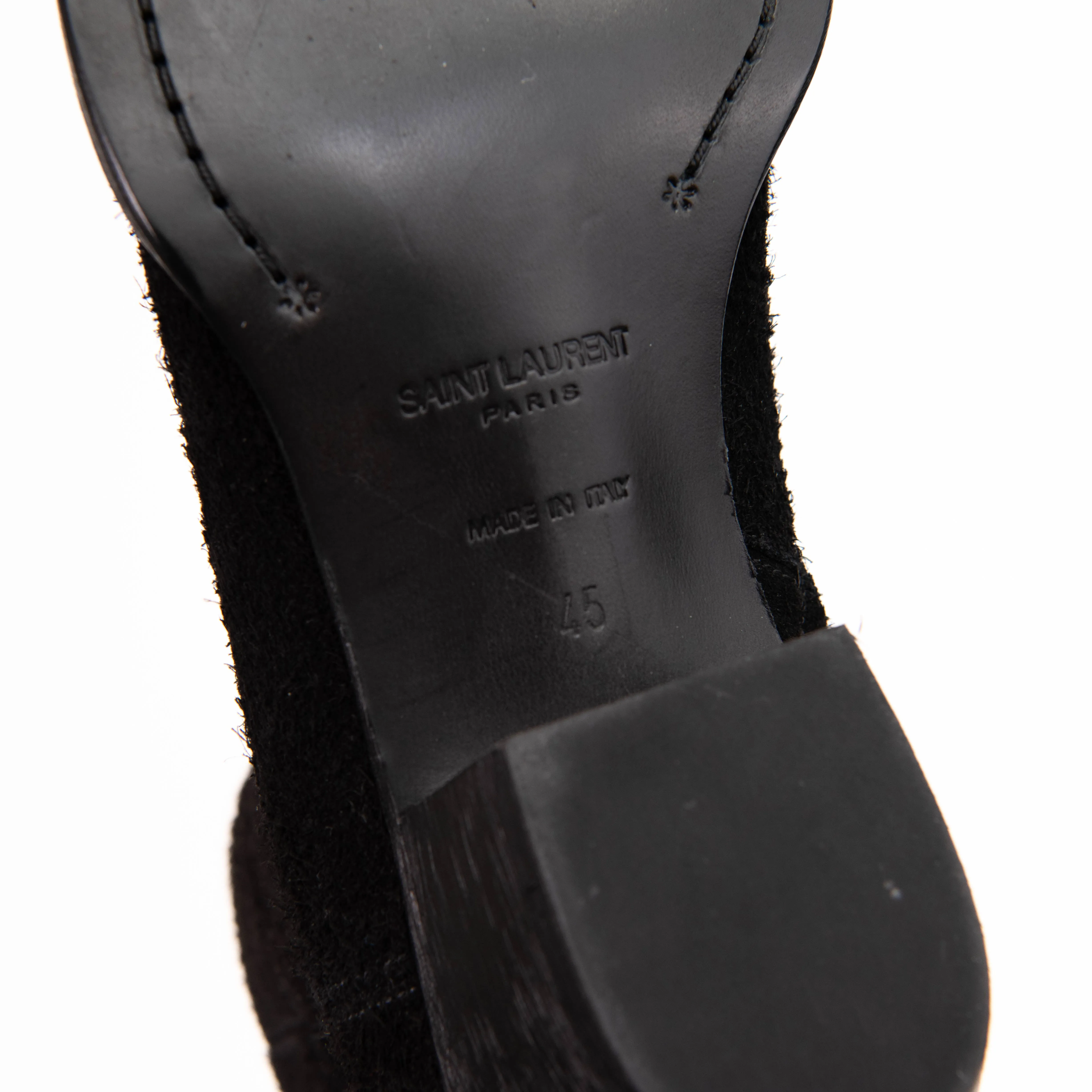 Saint Laurent Black Suede Men's Boots Size 45