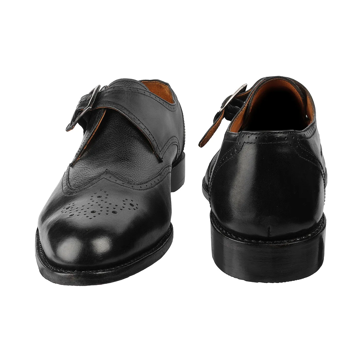 Samuel Windsor - Manchester 51 <br> Big Size Regular Width Black Leather Slip-On Shoes For Men