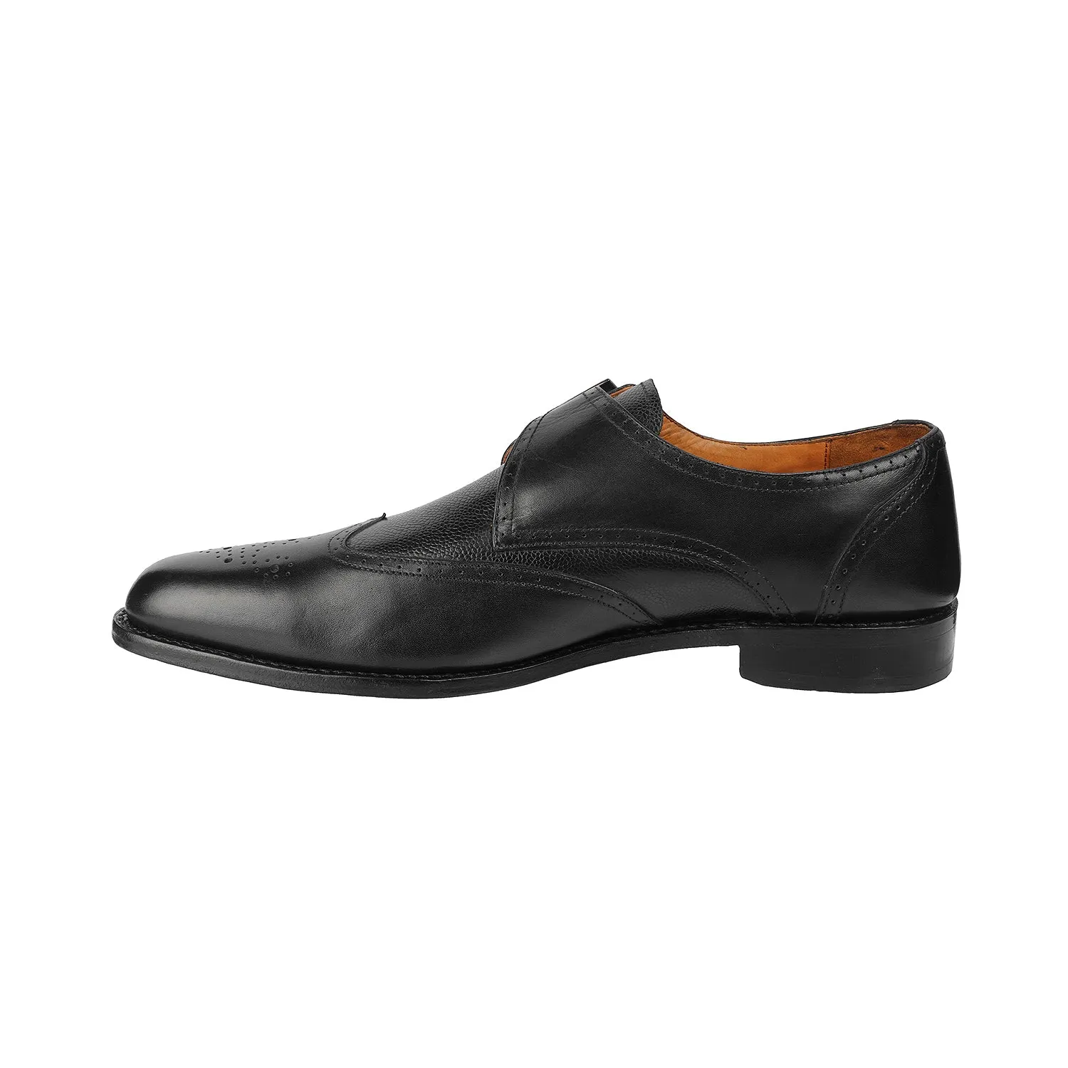 Samuel Windsor - Manchester 51 <br> Big Size Regular Width Black Leather Slip-On Shoes For Men