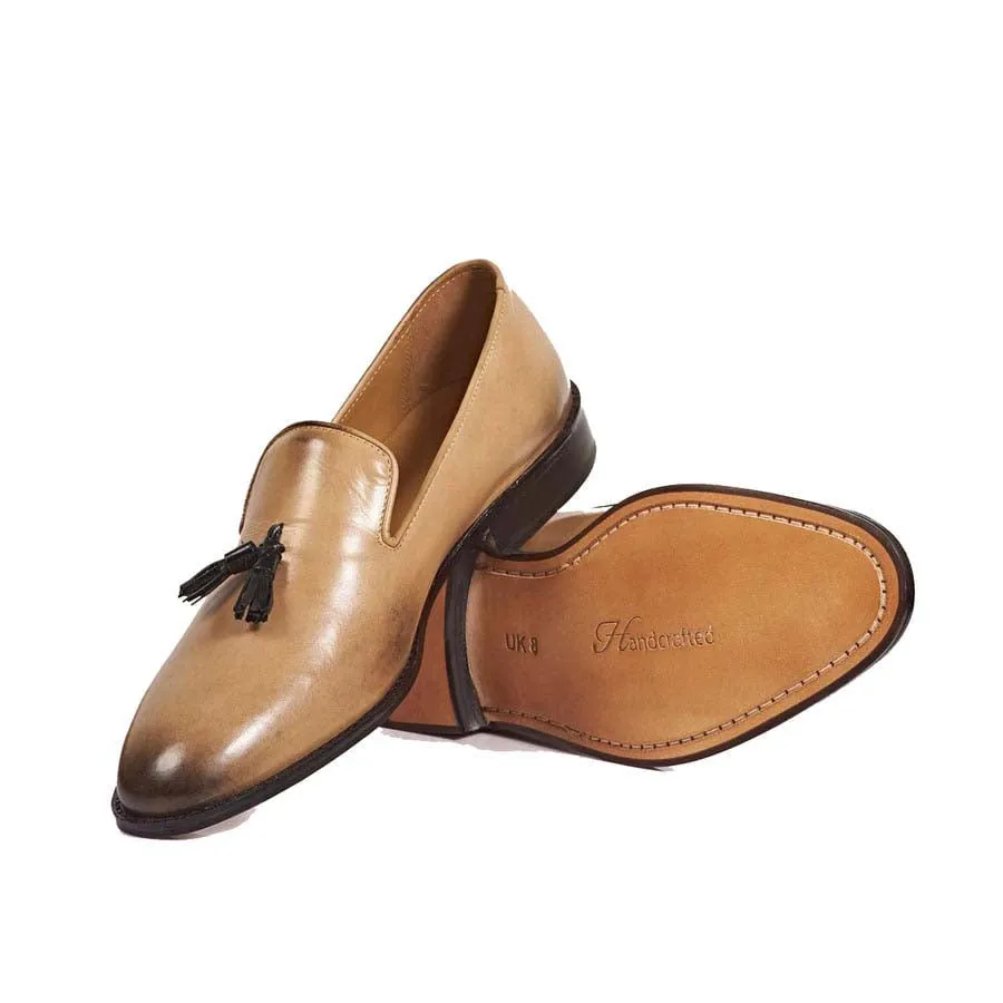 Sand Tassel Loafers