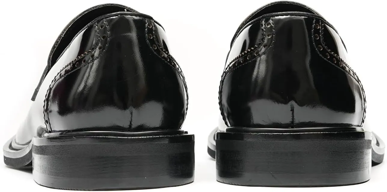 Santimon Men's Dress Loafers Slip-On Shoes - Patent Leather Square Toe Formal Business Casual Shoes for Wedding, Prom, Tuxedo - Comfortable Mocassins