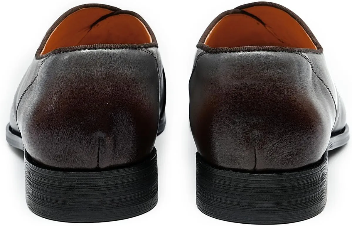 Santimon Mens Dress Penny Loafers Slip-On Shoes - Genuine Leather Formal Business Casual Shoes for Wedding- Fashion Comfortable Prom Mocassins