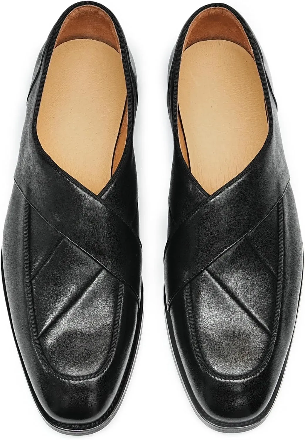 Santimon Mens Dress Penny Loafers Slip-On Shoes - Genuine Leather Formal Business Casual Shoes for Wedding- Fashion Comfortable Prom Mocassins