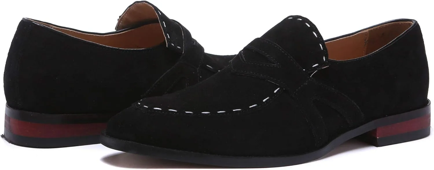 Santimon Mens Dress Shoes Loafers Slip on Driving Shoes Suede Fashion Slipper Casual Comfortable Shoes
