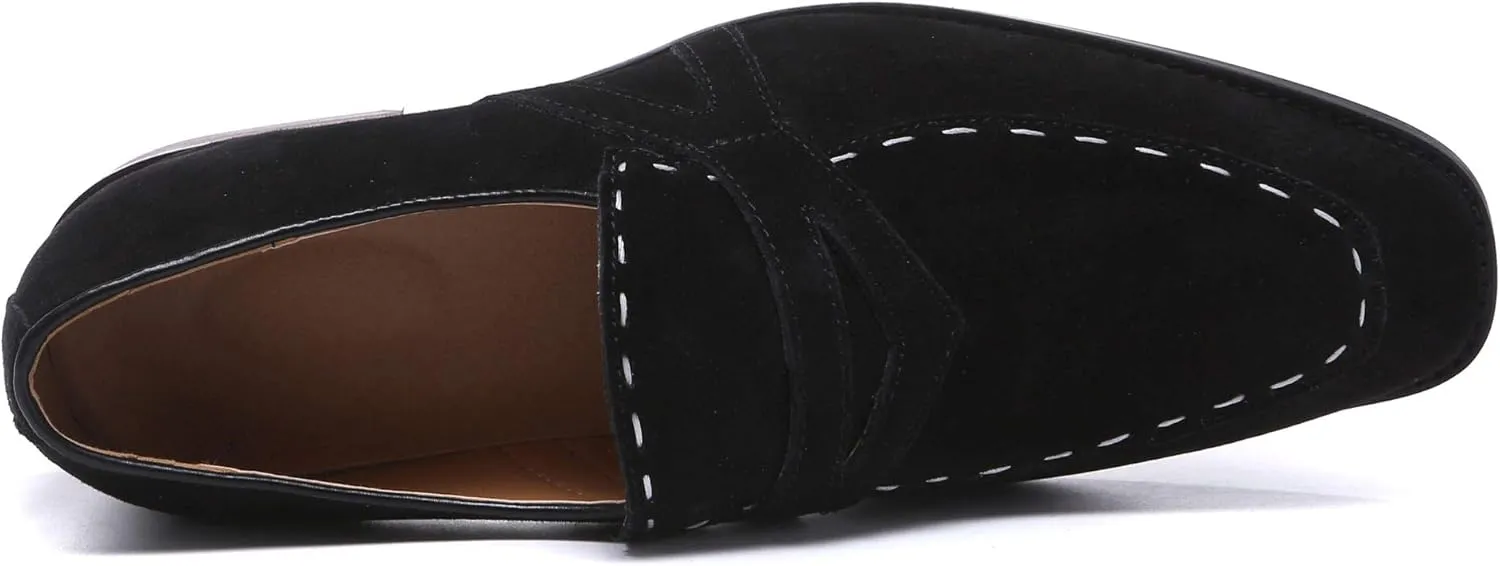Santimon Mens Dress Shoes Loafers Slip on Driving Shoes Suede Fashion Slipper Casual Comfortable Shoes