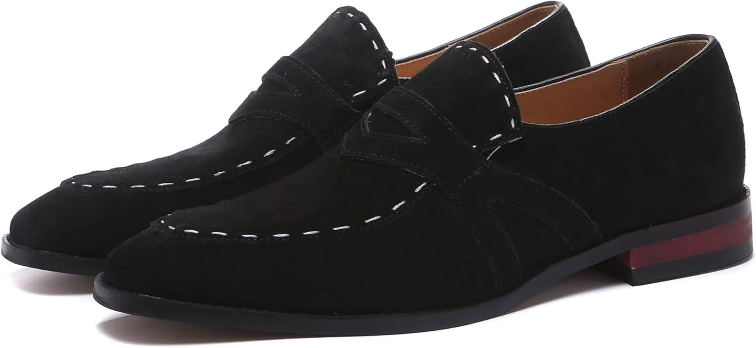 Santimon Mens Dress Shoes Loafers Slip on Driving Shoes Suede Fashion Slipper Casual Comfortable Shoes