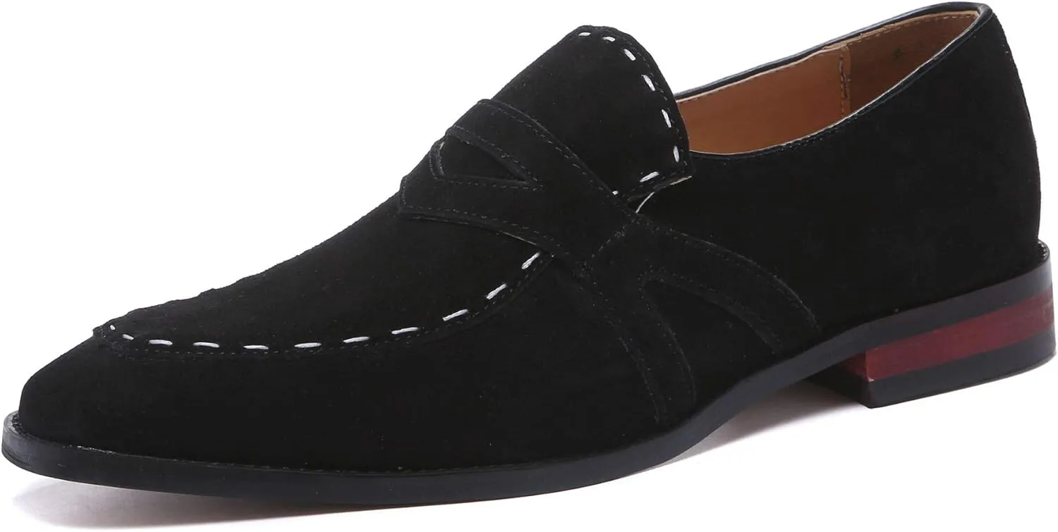 Santimon Mens Dress Shoes Loafers Slip on Driving Shoes Suede Fashion Slipper Casual Comfortable Shoes