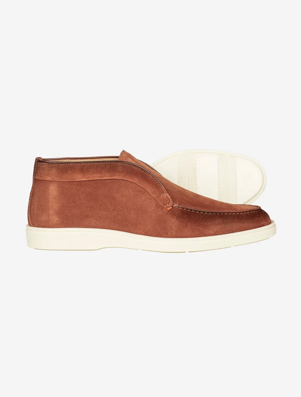 SANTONI Suede Desert Boot Rust