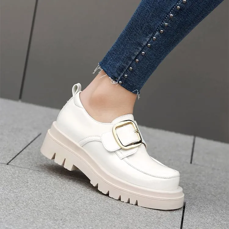 SEIFIN Womens Platform Loafers Chunky Women's Loafers Slip-on Fashion Penny Close Round Toe Comfort Chunky Heel Business Casual Shoes Dressy Office Work