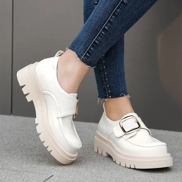 SEIFIN Womens Platform Loafers Chunky Women's Loafers Slip-on Fashion Penny Close Round Toe Comfort Chunky Heel Business Casual Shoes Dressy Office Work