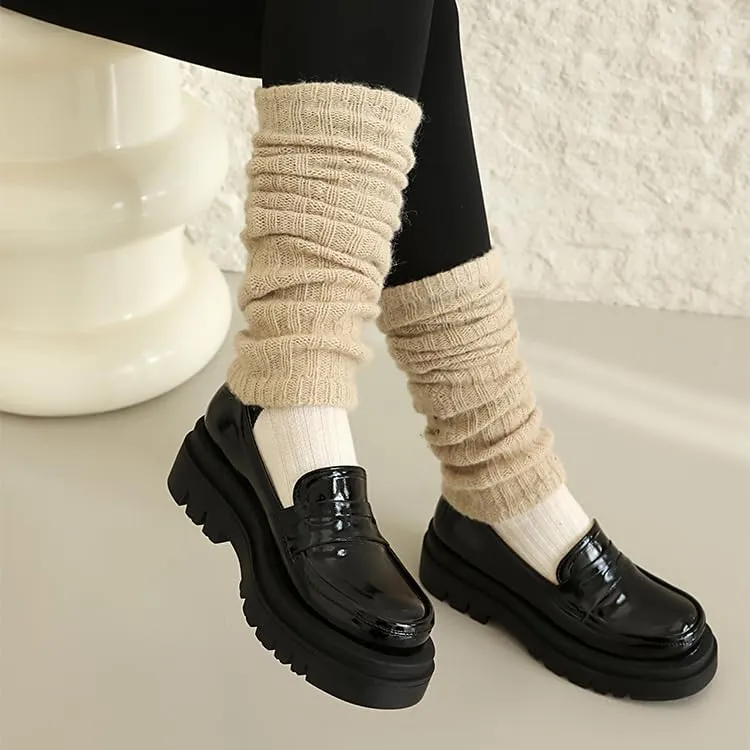SEIFIN Womens Platform Loafers Chunky Women's Loafers Slip-on Fashion Penny Close Round Toe Comfort Chunky Heel Business Casual Shoes Dressy Office Work