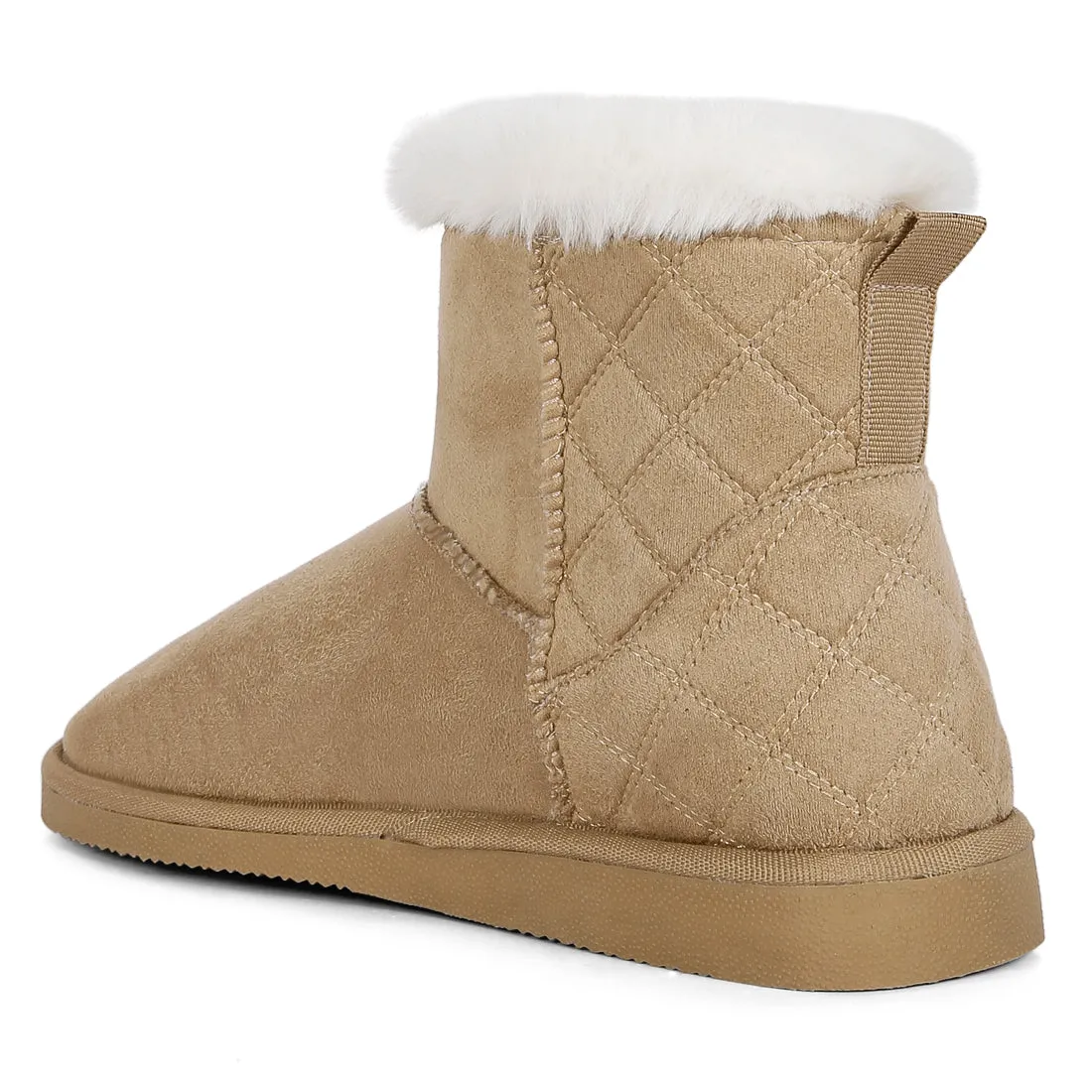 Shearling Lined Flat Winter Boots