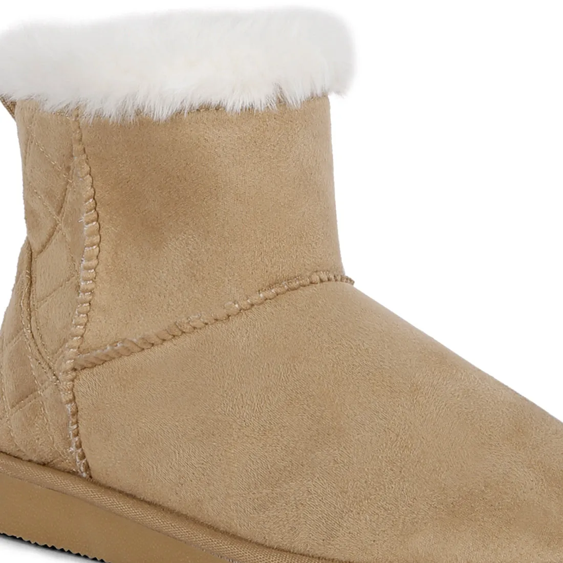 Shearling Lined Flat Winter Boots
