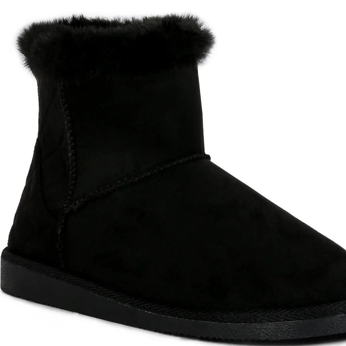 Shearling Lined Flat Winter Boots