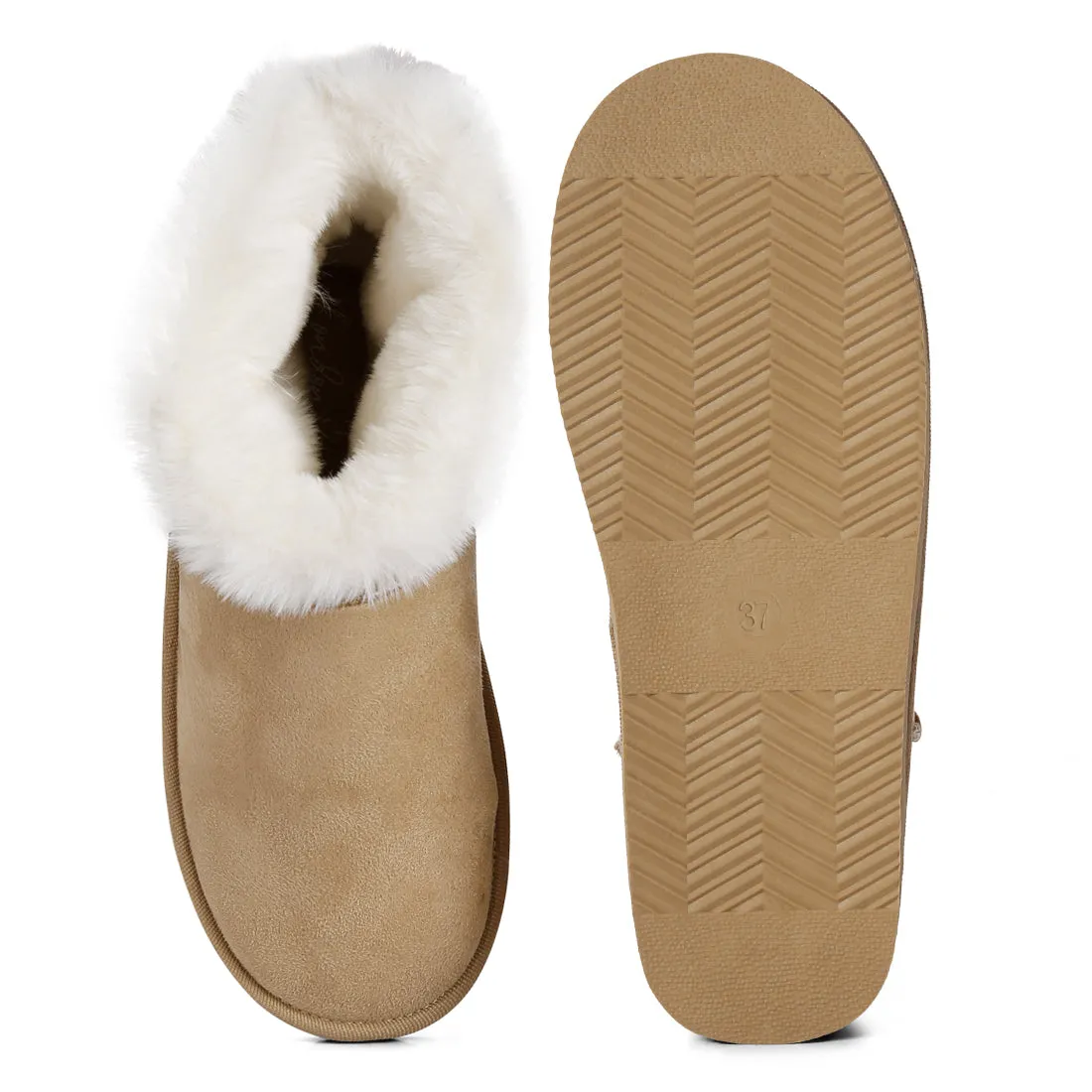 Shearling Lined Flat Winter Boots