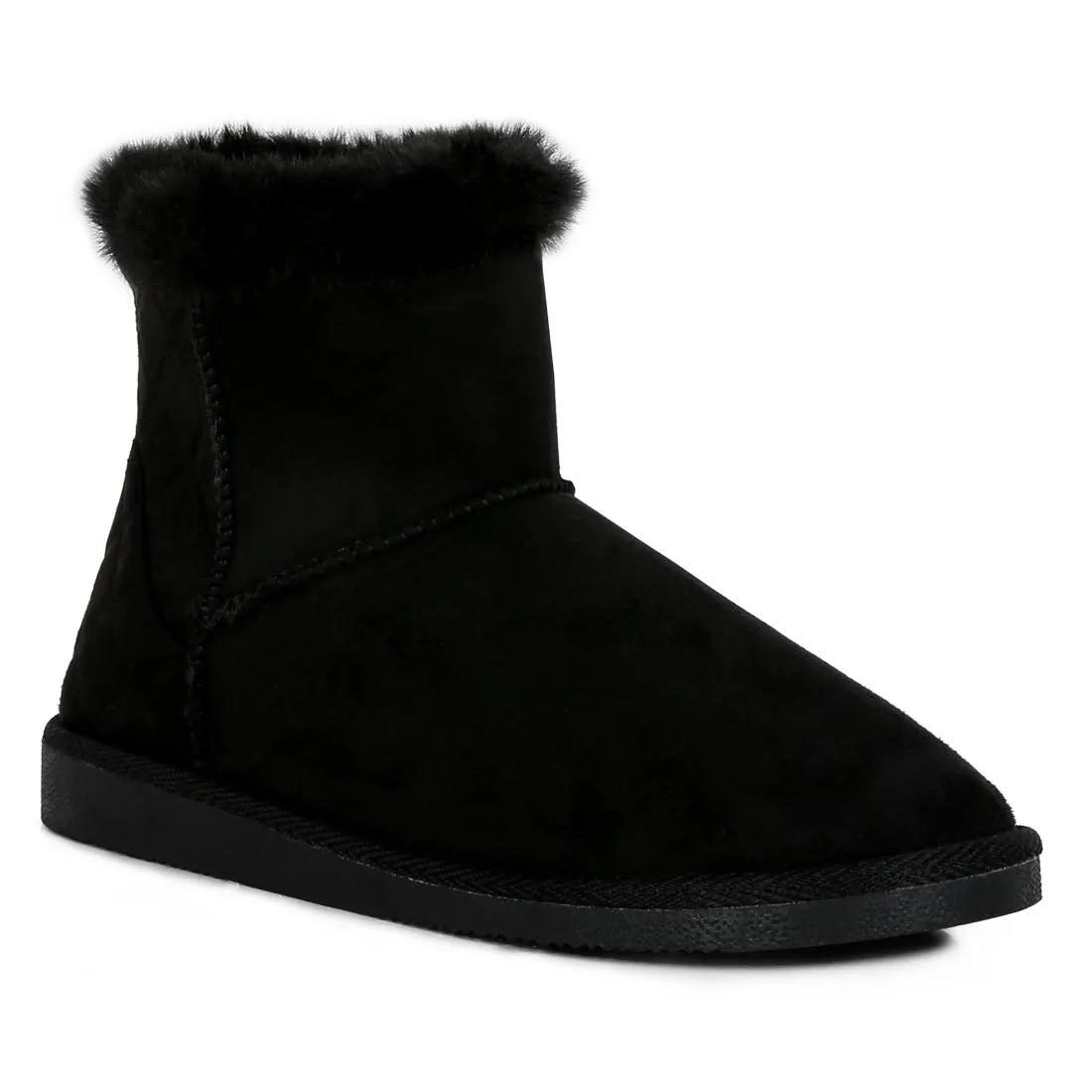 Shearling Lined Flat Winter Boots