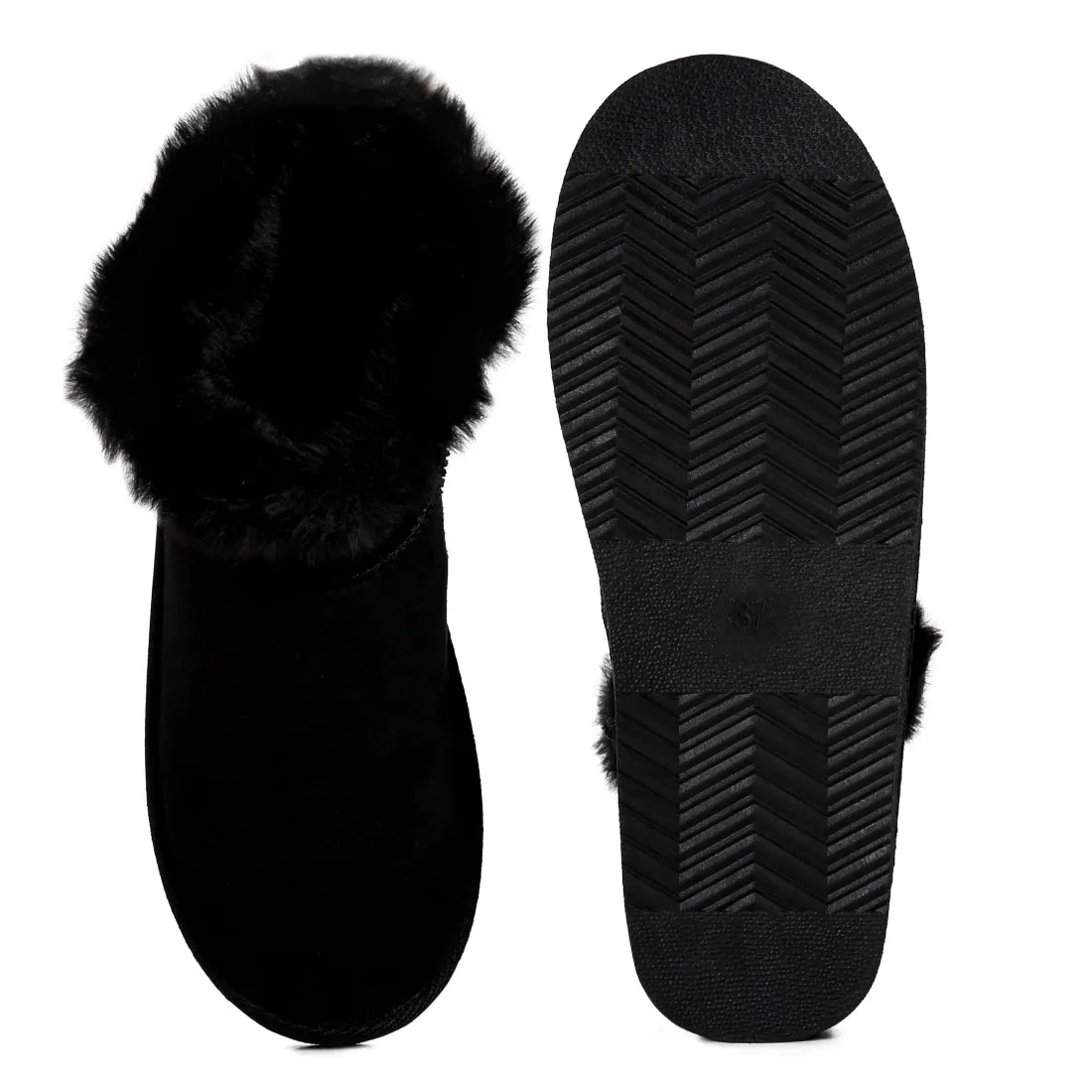 Shearling Lined Flat Winter Boots