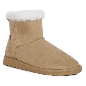 Shearling Lined Flat Winter Boots