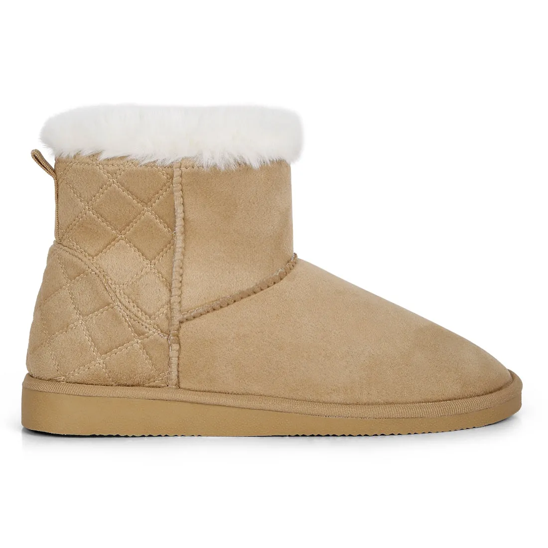 Shearling Lined Flat Winter Boots