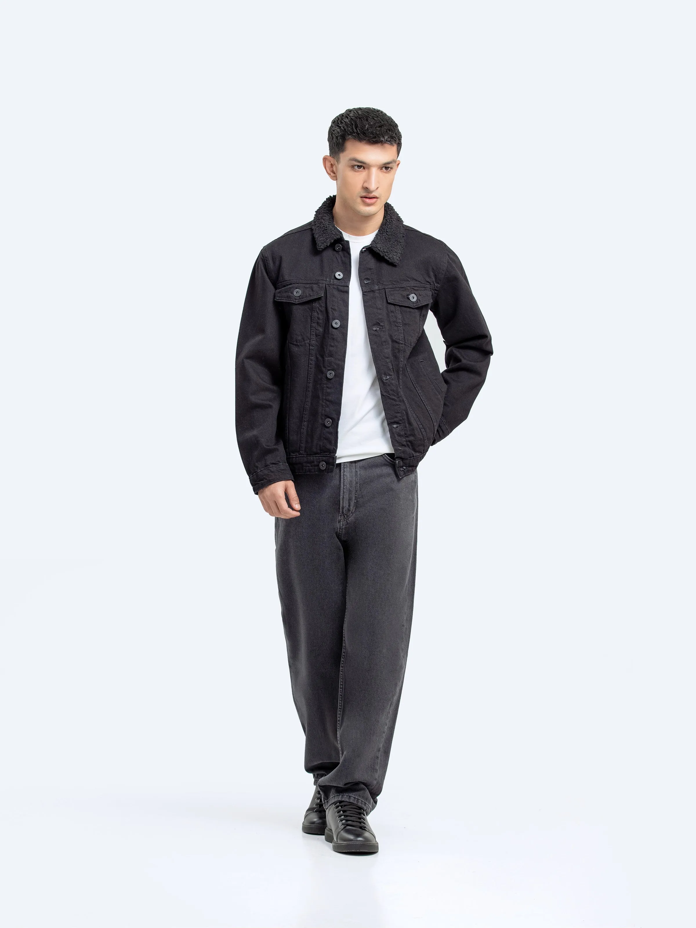 Sherpa Collar Denim Jacket - FMTJD24-001