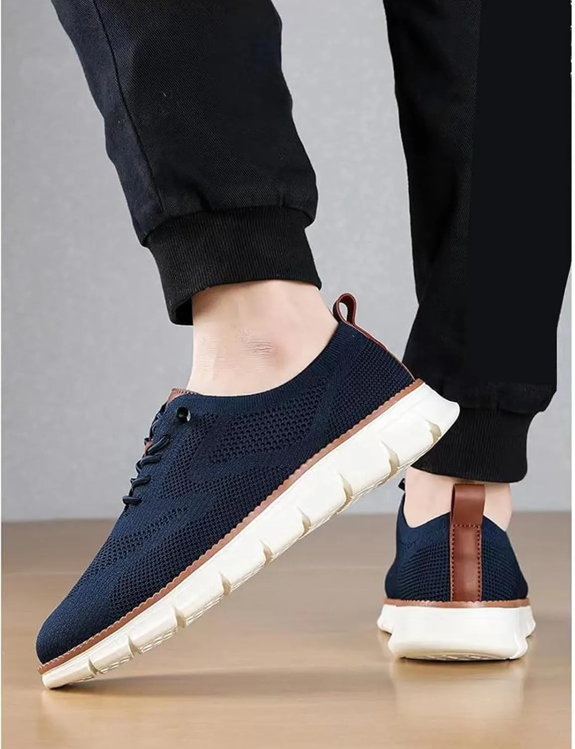Shoes for Men Mens Casual Dress Oxfords Business Mesh Walking Shoes Tennis Comfortable Sneakers Slip On Boat Shoes Lightweight Soft Sole & Breathable Fashion Sneakers