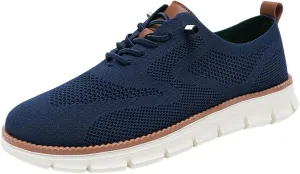 Shoes for Men Mens Casual Dress Oxfords Business Mesh Walking Shoes Tennis Comfortable Sneakers Slip On Boat Shoes Lightweight Soft Sole & Breathable Fashion Sneakers