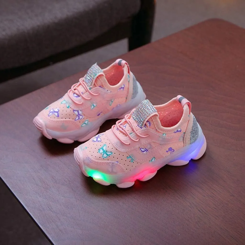 Shoes Girl Size 5t Led Girls Sport Run Crystal Baby Shoes Luminous Children Kid Baby Shoes 9t Girls Shoes