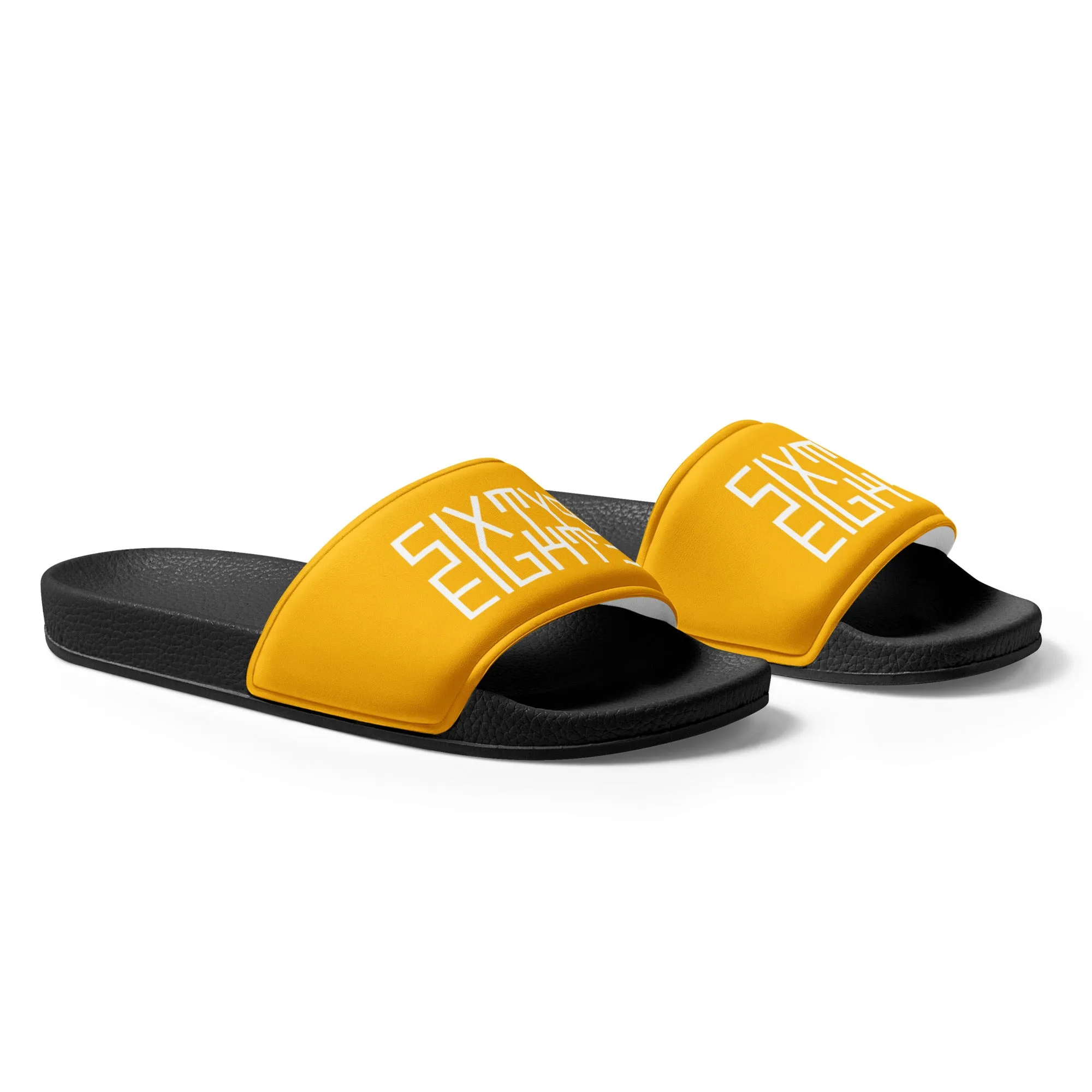 Sixty Eight 93 Logo White & Orange Men's Slides