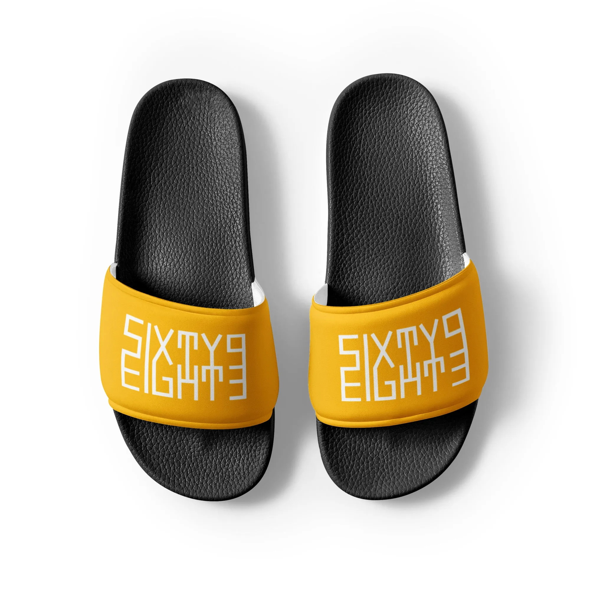 Sixty Eight 93 Logo White & Orange Men's Slides