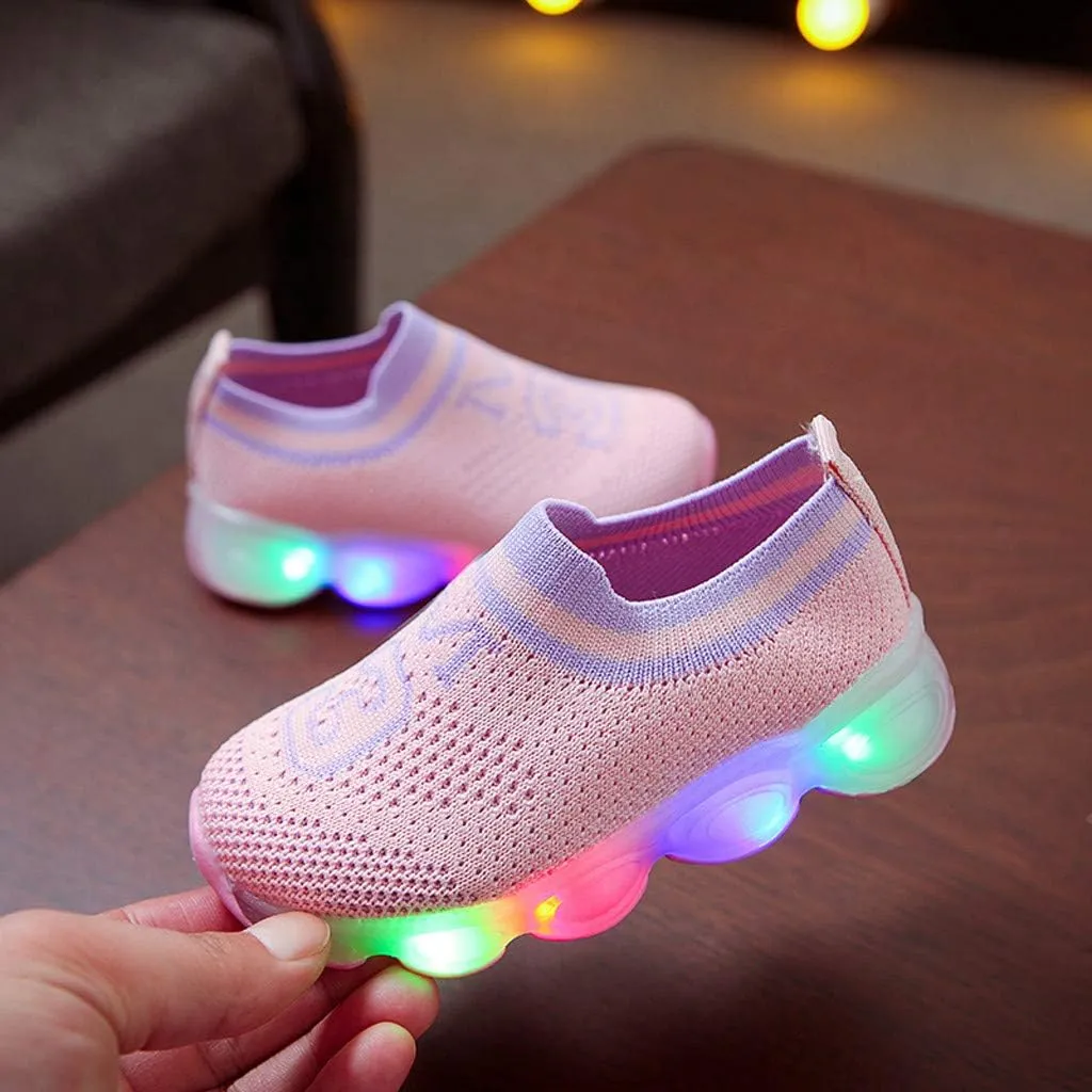 Size 5 Light up Shoes Leisure Casual Sneaker Toddler's Children's Mesh Outdoors Size 1 Baby Girls Shoes