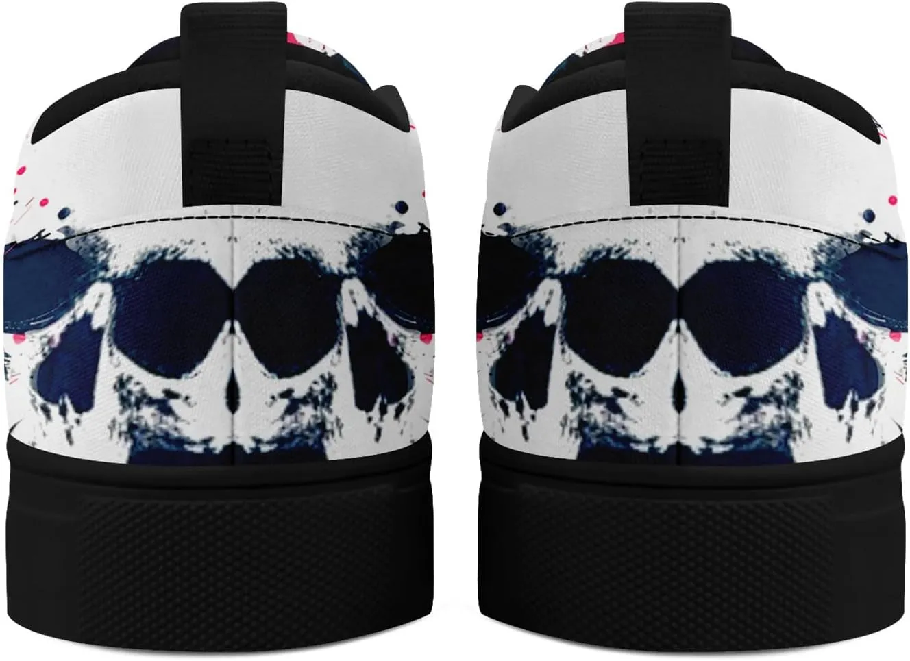 Skull Canvas Shoes Slip On Fashion Sneakers Low Top Casual Shoes Non Slip Loafers