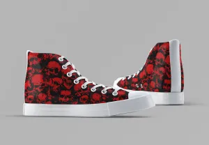 Skulls [Black] - Men's High Top Sneakers
