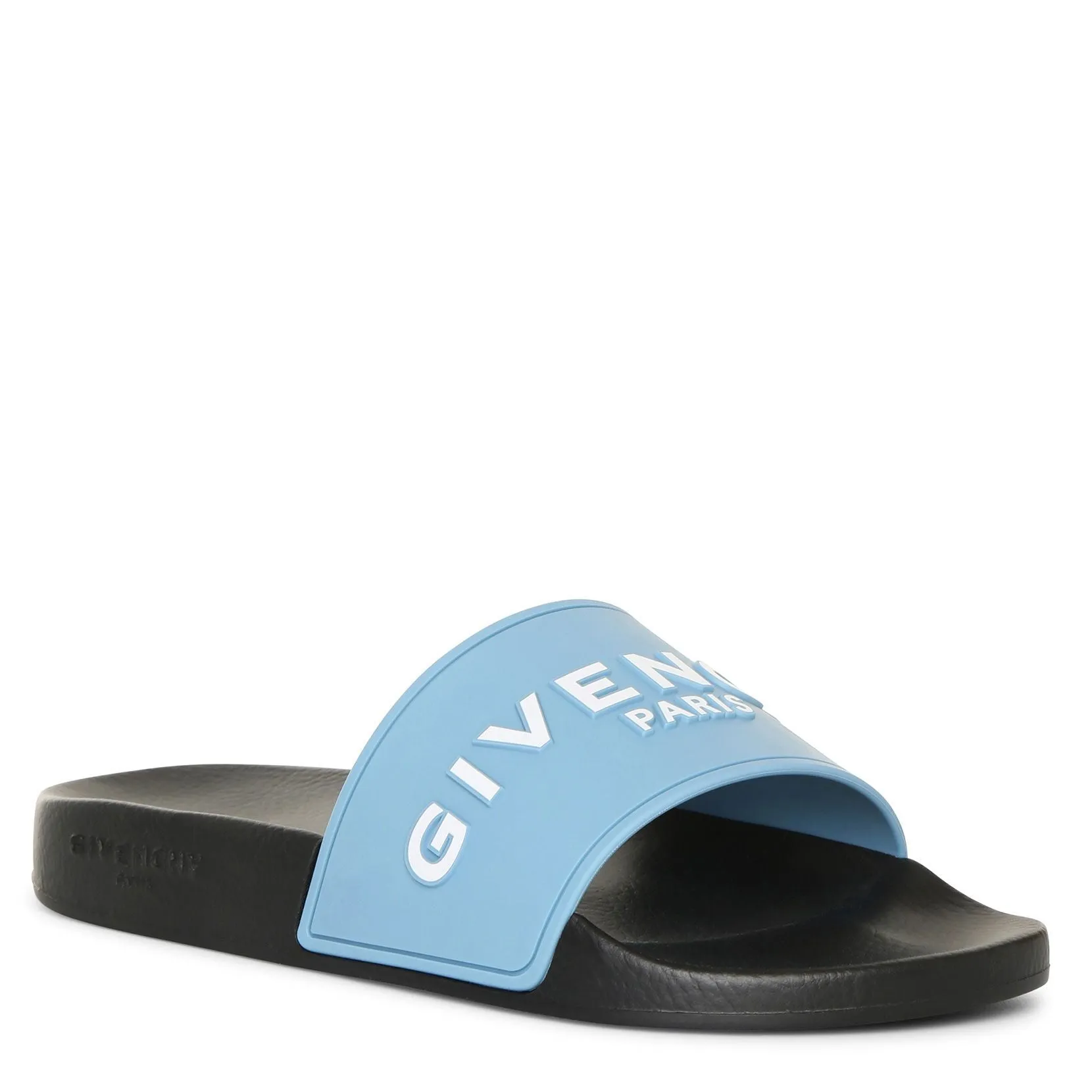 Sky blue rubber slide sandals