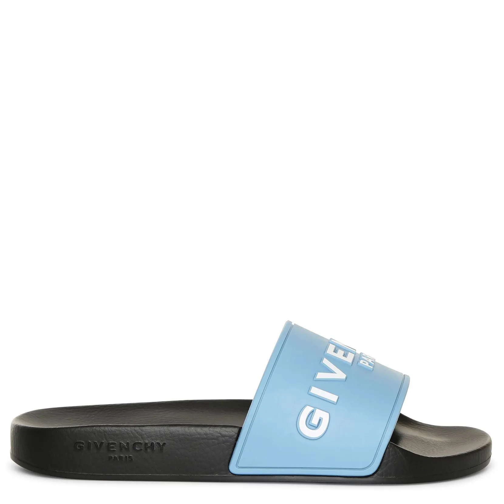 Sky blue rubber slide sandals
