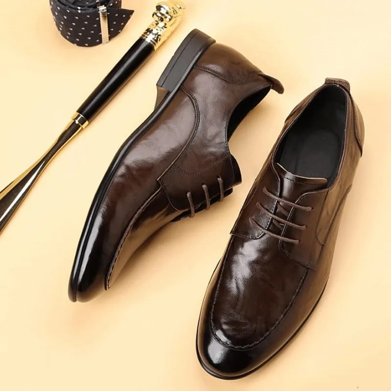 Slip On Pointed Toe Derbys Classic Formal Business Shoes for Driving Walking Wedding Outdoor Indoor Size