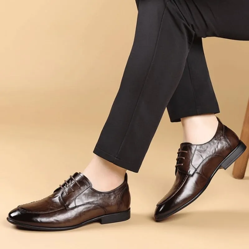 Slip On Pointed Toe Derbys Classic Formal Business Shoes for Driving Walking Wedding Outdoor Indoor Size