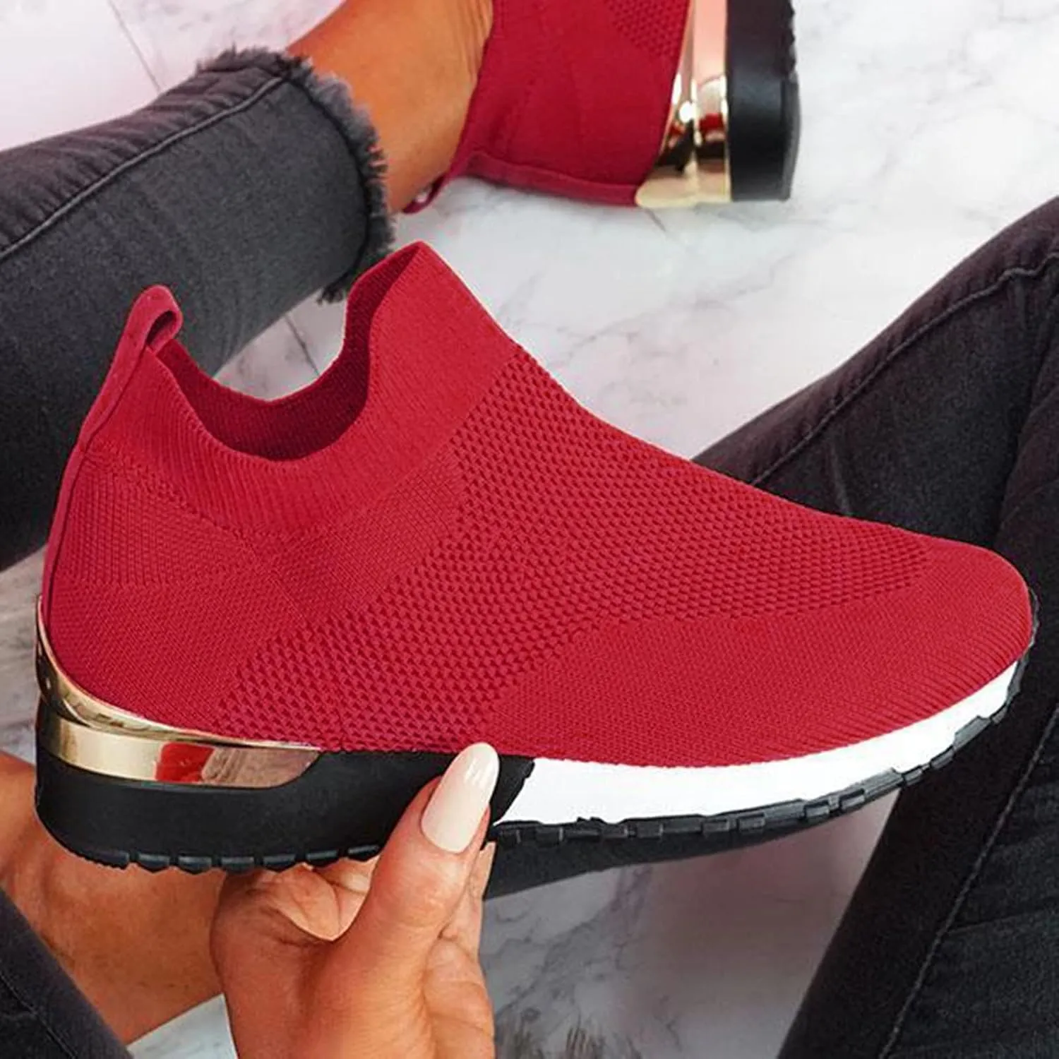 Slip On Sneakers Women Business Casual Shoes for Men Walking Sneakers for Women Barefoot Running Shoes Fashion Sneaker Non Slip Breathable Dress Tennis Shoes for Men